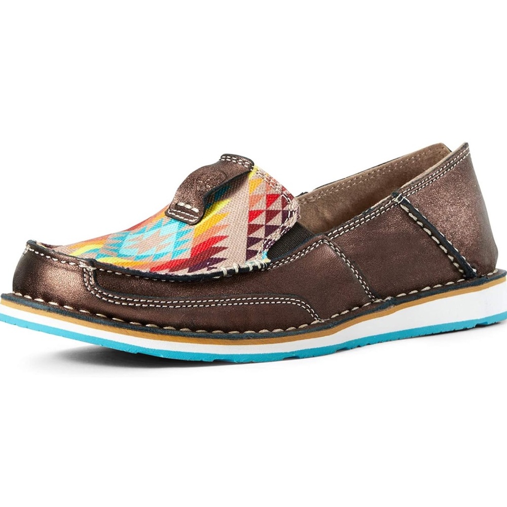 Men's Brown and Multicolor Slip-On Loafers